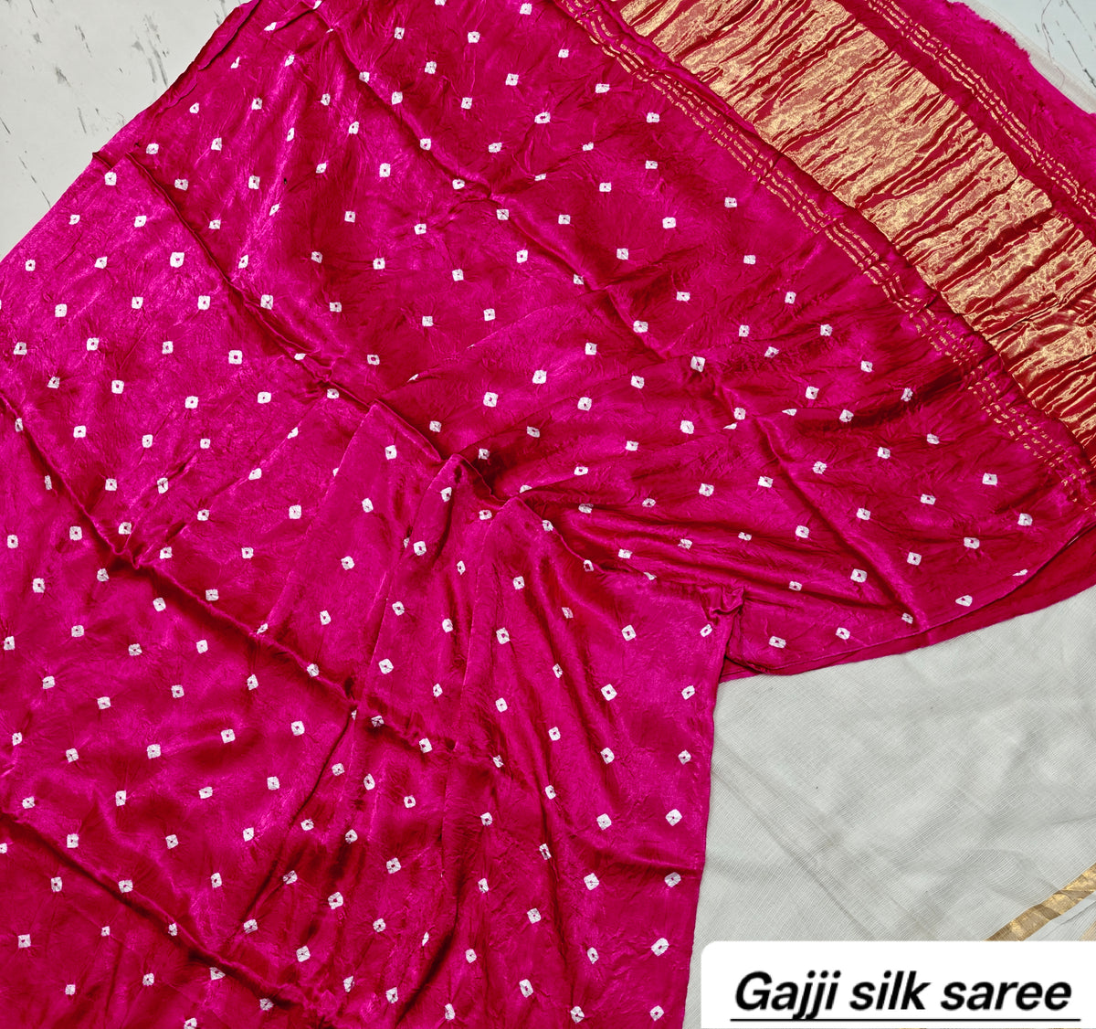 Ajrakh modal gajji silk with Tissue pallu saree 9