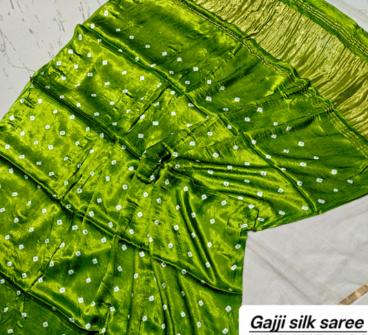 Ajrakh modal gajji silk with Tissue pallu saree 8